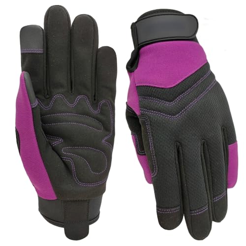 MSUPSAV Men&Women Work Gloves,Mechanic Working Glove men,Gardening,Garden,Tool,GfitsTouchscreen,Performance Fit (Purple,Extra Large)