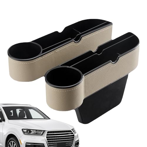 Lot de 2 organiseurs de rangement pour siège de voiture – Organiseur de voiture entre les sièges, remplissage latéral de siège, organiseur entre les...