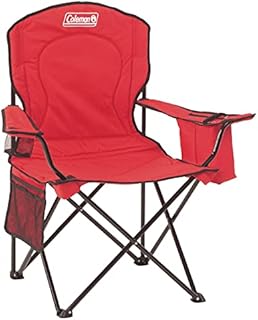 Coleman Portable Quad Camping Chair with Cooler , Red, 37