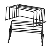 ULTECHNOVO 2 Piezas estante de cocina Pararse largo tapa Lámina bastidores organizador de tazones para gabinete estante de exhibición de la placa estante para platos verticales planchar Negro