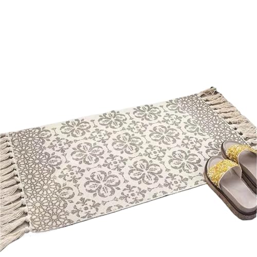 Alfombra con borlas RTTYIKU tejida a mano para aislar el suelo frío y renovar salones antiguos 6