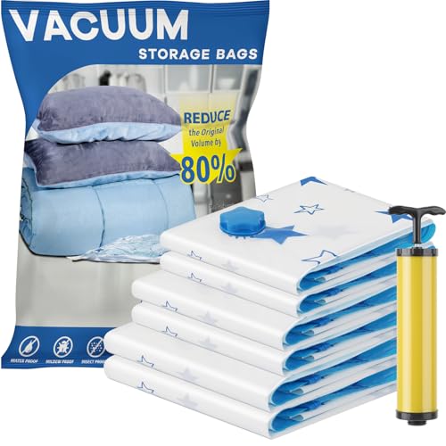 UOUNE Vacuum Storage Bags, 6 Combo (2 Jumbo, 2...