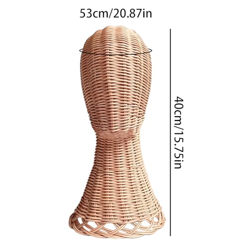 Support de table en rotin porte-chapeau et mannequin écharpe avec base stable - 5