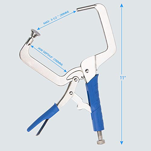 Image of DRAGONITE Pocket Hole Clamp, Quick Release 11 inch Right Angle Clamp Set, 90 Degree Corner Clamps For Woodworking And Pocket Hole Joinery, 2-Piece