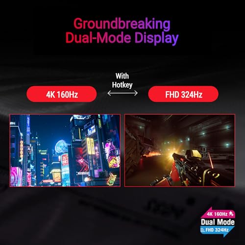 Image of ASUS ROG Strix IPS 27 inch Dual Mode Gaming Monitor (XG27UCSR) ― Dual Mode (4K 160Hz or FHD 324Hz), 0.03ms, Fast IPS, ELMB Sync, Smart Pixel Technology, HDR, DisplayWidget, 3yr Warranty