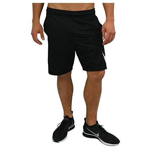 NIKE Men's HBR Basketball Shorts, Black/Black/White, Medium