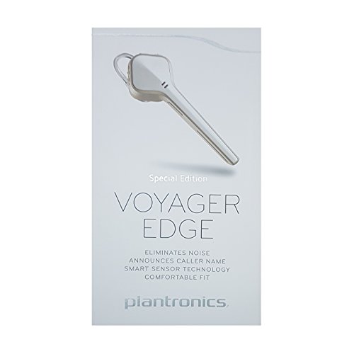 Plantronics Voyager Edge Wireless and Hands-Free Bluetooth Headset - Compatible with iPhone, Android, and Other Leading Smartphones - White Gold (Retail Packaging)