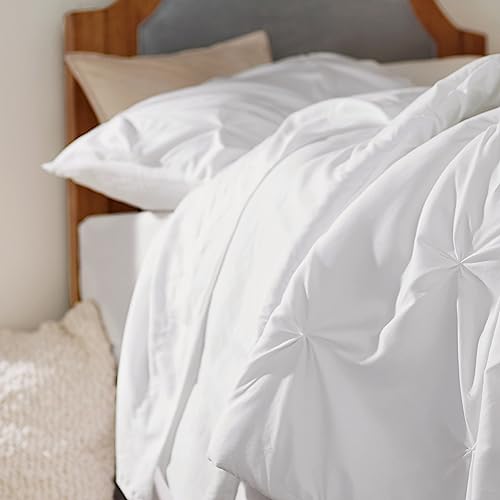 Image of Bedsure Twin XL Comforter Set White - Dorm Room Essentials, Extra Long Twin XL Bedding Set with Sheets, All Season Down Alternative Comforter with Sheets, Pillowcase & Sham
