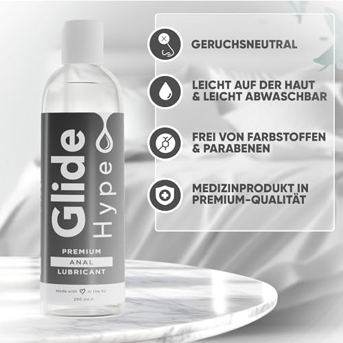 Gleitgel auf Wasserbasis von GlideHype für analen Gebrauch