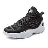 PEAK High Top Mens Basketball Shoes Lou Williams Streetball Master Breathable Outdoor Sneakers Cushioning Shoes for Fitness Black