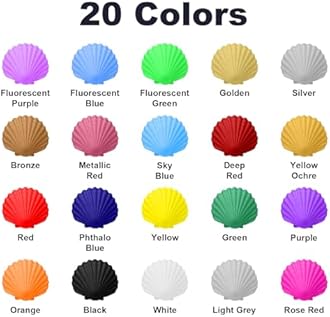 FansArriche Airbrush Paint, 20 Colors Acrylic Air brush Paint Kit, Water-based, Opaque & Neon Colors, Pearl Colors, for Beginners, Artists, DIY Projects, 20 ml/Bottle