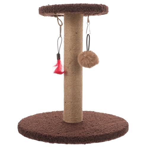 Rascador para gato Toyvian poste de sisal con juguete colgante miniatura 1