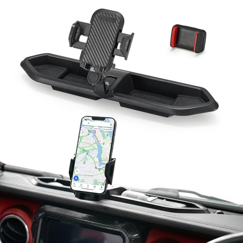 FIERYRED Suporte de telefone Jeep JL, acessórios Jeep Wrangler JL, acessórios para Jeep Gladiator para 2018 2019 2020 2021 2022 2023 JL JLU & Gladiator JT, não para óleo elétrico 4xe