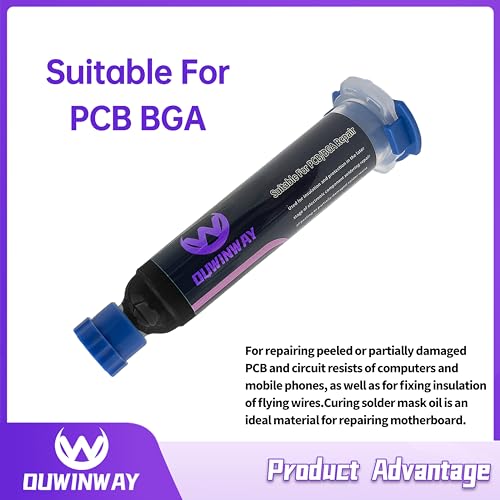Image of 20cc Black UV Solder Mask Ink,Black UV Curing Solder Mask Ink,Black UV Solder Mask Ink,UV Curing Black Solder Mask BGA PCB Solder Resist Ink with Arcing Prevention, Prevent Corrosive Arcing