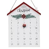 BAYSBAI Christmas Countdown Calendar, 25 Days Until Christmas Countdown Decor, Farmhouse Wooden Advent Calendar Wall Hanging, Rustic Christmas Sign Indoor, Vintage Holiday Winter Xmas Decorations