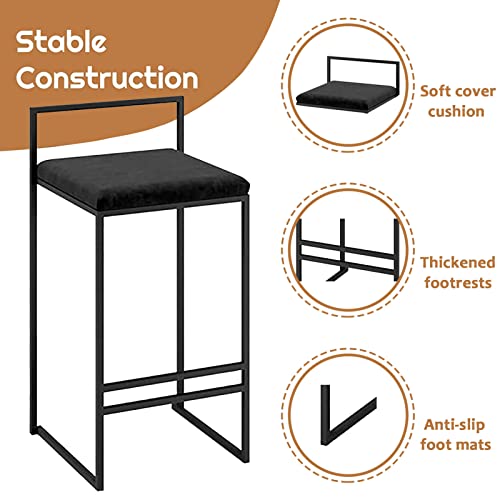 Tabourets de bar 65 cm dossier velours pour résoudre le manque de confort - 4