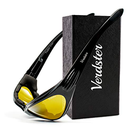 Verdster Airdam Night Riding Motorcycle & Driving Sunglasses - Yellow Lenses