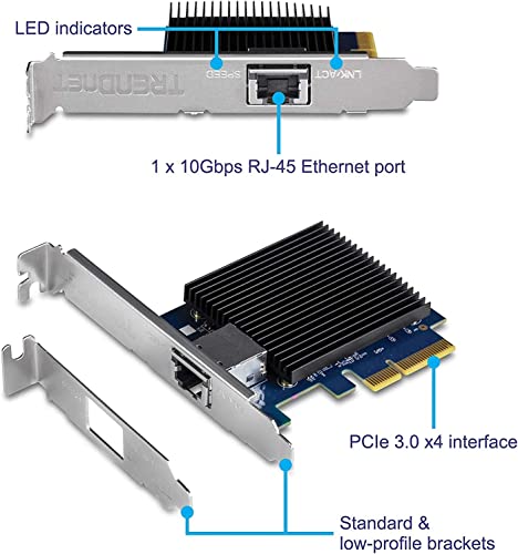 Image of TRENDnet 10 Gigabit PCIe Network Adapter,TEG-10GECTX(Renewed)