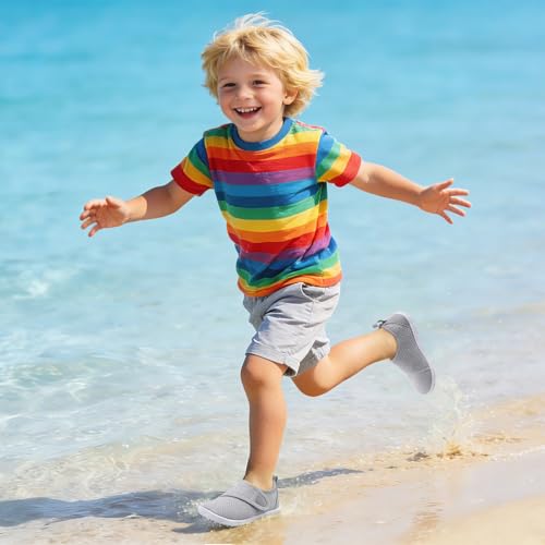 Image of LeIsfIt Toddler Water Shoes Boys Girls Barefoot Aqua Socks Kids Breathable Quick-Dry Swim Shoes for Beach Pool Surf