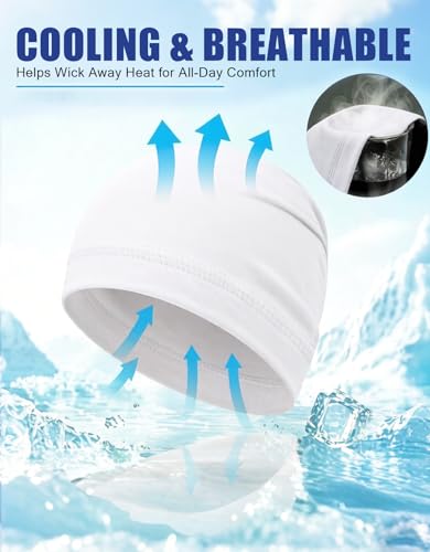 Image of Skull Caps Beanie Hats Under Helmet Liner Cycling Cooling Running Sweat Wicking Skullcap Cap Fits Motorcycle Helmets for Men