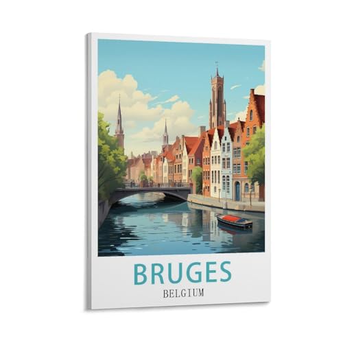 Peintures de voyage sur toile de lin avec vue de Belgique
