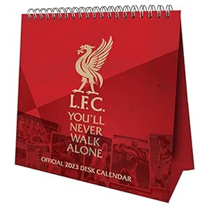 Liverpool FC 2023 Desk Calendar, Month To View Desk Calendar, Official Product