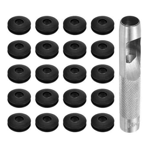 QUARKZMAN Kit de Herramientas de Ojales para Lona, 12mm Alicate Blanco para Ojales, 20Pcs Arandelas de Plásticos Ojales para Lonas Textiles Cortinas Carpas Toldos Sujeción Clip, Negro