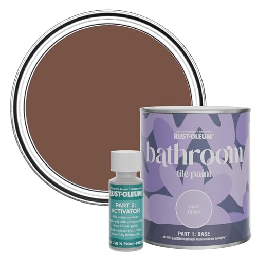 Rust-Oleum Water-Resistant Bathroom Tile Paint in Matt Finish - Faded Ember 750ml