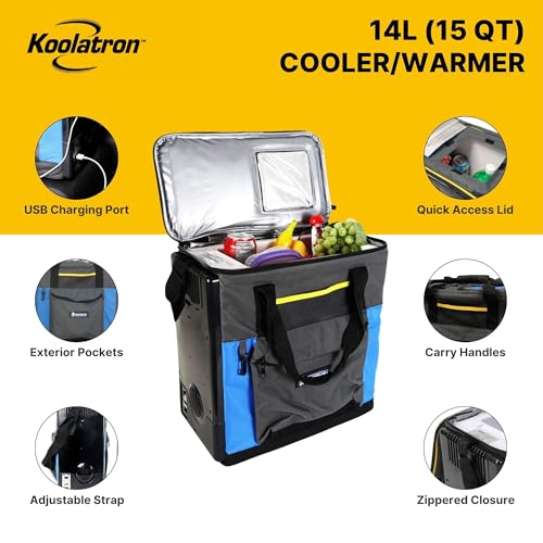Image of Michelin 12V Iceless Cooler & Warmer - Portable 15 qt Electric Cooler /Nevera Portatil Electrica for Car Truck Camper Boat Hard Sided Mini Fridge for Camping Picnic Travel Lunch Food Drinks Office