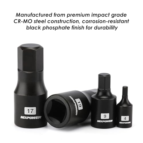 Image of MIXPOWER 14-Piece Dr. Bit Socket Set, 2.5mm to 19mm, 1 /4 inch, 3 /8 inch and 1 /2 inch Drive, Cr-Mo Impact Grade, Metric, Hex Bit Socket