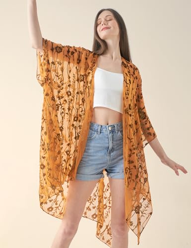 Image of MJ SERECA Women's Casual Long Velvet Kimono