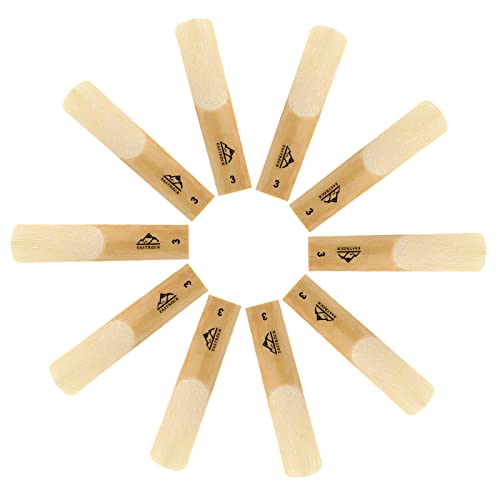 Eastrock Tenor Saxophone Reeds 2.0/2.5/3.0 For Bb Tenor Sax Strength 3.0-10 Pack With Plastic Case #TOP3