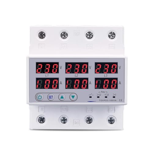 Voltmètre triphasé 100A pour éviter la sous-tension 3X220V - 6