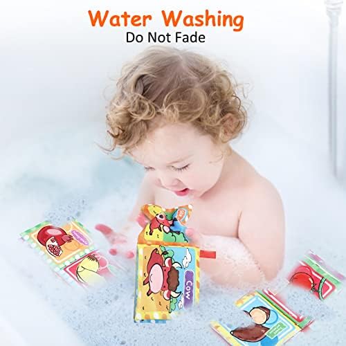 Innedu Soft Books Baby, Soft Cloth Book with Food & Animal & Life & Numbers Touch and Feel Toys, Early Education Intelligence Development for Toddlers(8 Set)