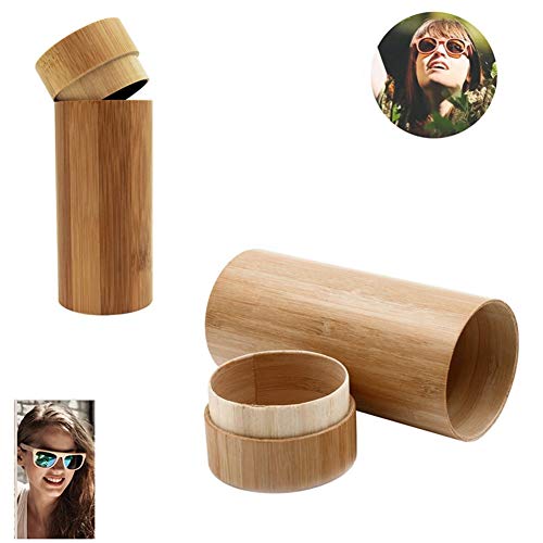Preisvergleich Produktbild HFNJLOMU Brillenetui Schreibwaren Box Männer Frauen 1 Stücke Mode Ursprüngliche Runde Bambus Sonnenbrille Fall Holz Sonnenbrille Box Spektakel Brillen Fall