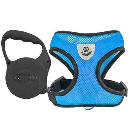 Peitoral Coleira Guia Retrátil Com Peitoral Para Cachorros Gato G...
