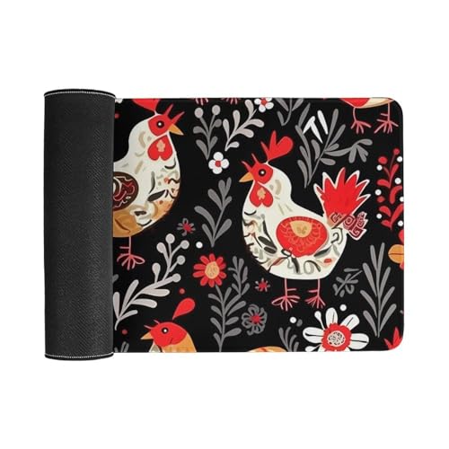 Mouse Pad Rooster Chickens Grande para Oficina y Gaming miniatura 3