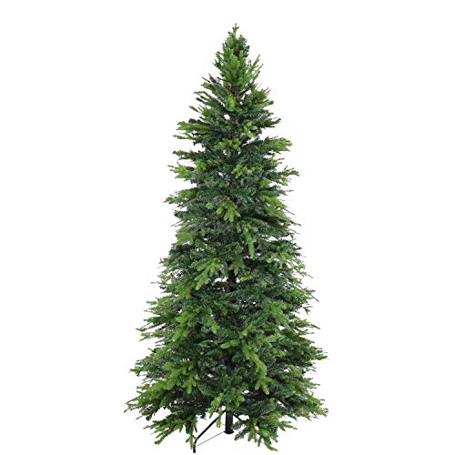 Sunnydaze 7-Foot Tall, Slim And Stately Christmas Tree - Indoor Unlit Pvc Artificial Tree With Metal Stand - Hinged Branches - Thin Profile - Easy To Assemble #TOP13