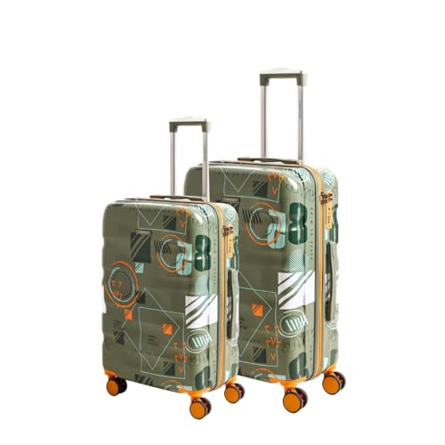 Image of Trolley Bag Set of 2 Green 65cm & 75cm | Polycarbonate Suitcase for Travel | Hard Luggage with 360 Spinner Wheels | TSA Lock, Antitheft Zipper & Dual Cover Interior Manchester