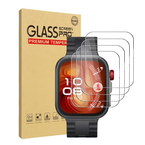 【4枚セット】For HUAWEI WATCH FIT 4 Pro フィルム YILLIONS 強化ガラス 日本旭硝子素材製 硬度9H 飛散防止 スクラッチ防止 撥水撥油 HUAWEI WATCH FIT 4Pro 液晶保護フィルム