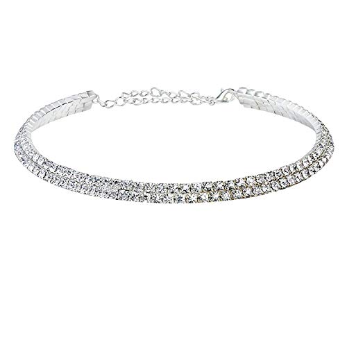 YouBella Fashion Jewellery Silver Crystal Rhinestone Choker Necklace for Women.(Valentine Gift Special) (Image - 1)