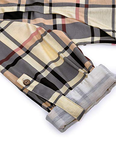 Joymom Maternity Plaid Shirts,Womens Fashion Henley V Neck Cuffed Sleeve Nursing T-Shirt Pregnancy Form Fitting Aline Flowing Breastfeeding Blouses Travel Clothes Beige Medium #TOP4