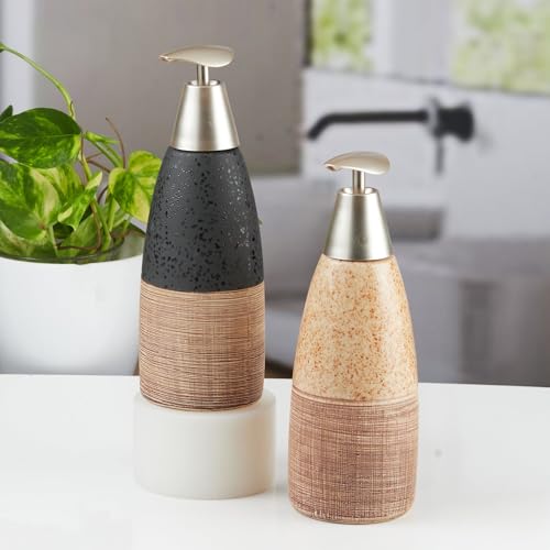 Image of SaSaSa Ceramic Soap Dispenser with Stylish Refillable Pump Bottle for Bathroom Handwash & Kitchen Wash Basin, Perfect for Hand Soap, Lotion and Shampoo, Multicolor, (Set of 1) (11363)
