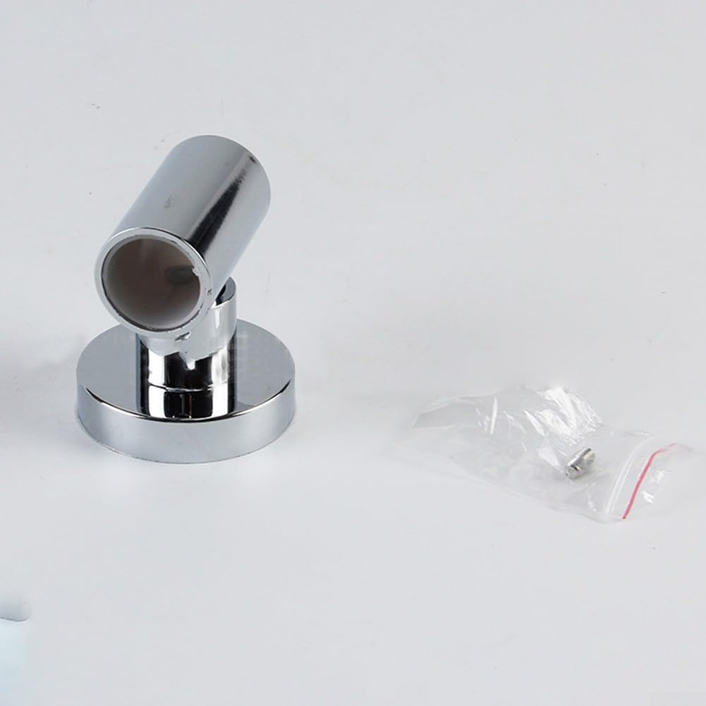 Soporte de Pared para Barra de Ducha de 25 mm, Resistente y Duradero en ABS, Fácil Instalación, Accesorio de Baño en Color Plateado