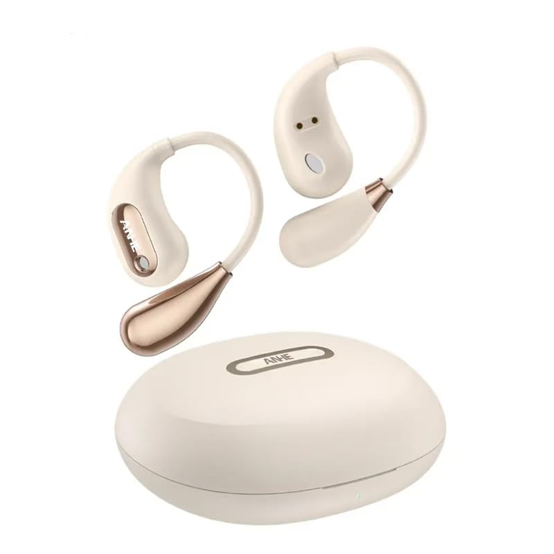 JUNJIEUNVO OWS01 Open Ear Headphones, Bluetooth 5.4 Earphones Stereo Sound, Wireless Headphones 30 Hours Playback, Type-C Charging, HD Clear Calls,