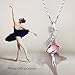 Neoglory Fashion Jewelry Pink Violet Crystal Ballet Dance Girl Pendant Necklace Ballerina 18