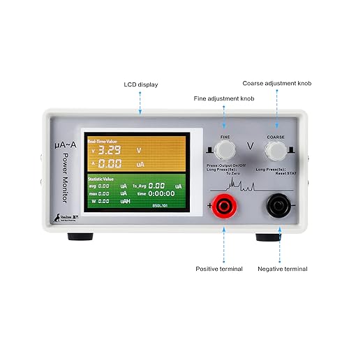 Image of uA-Level Current Analyzer: Precision Battery Simulation and Variable DC Power Supply - Ideal for Electronic Engineers (12V /2.5A, Ultra-Low Power, Software-Free)