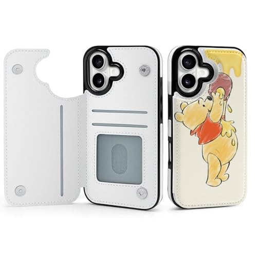 手帳型 くまのプーさん (1) 対応 iPhone 17 ケース カード収納 スマホケース 財布型 携帯ケース 軽量 全面保護 スタンド機能 誕生日 プレゼント