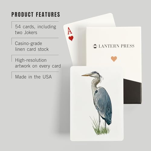 Baraja de Póker Lantern Press Blue Heron 52 cartas miniatura 3