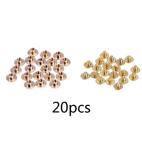 Whitelotous 20Pcs Copper Rivets For Leather Binding Chicago Screws Nail Rivets Diy Craft Craft(Gold)(8Mm) #TOP1